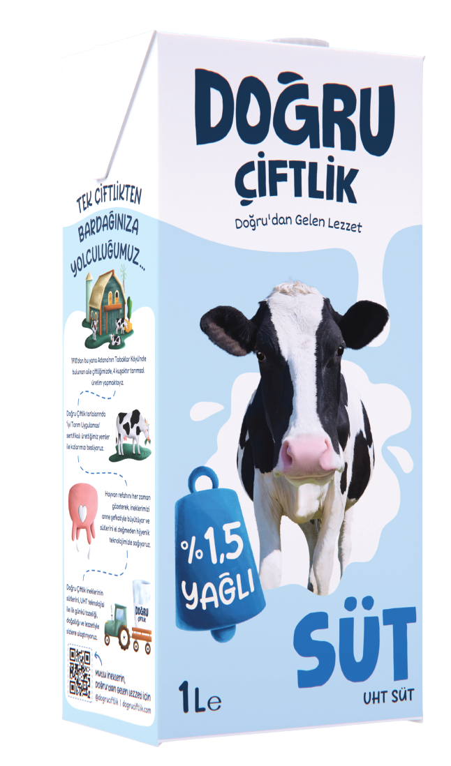 1 koli x12 Doğru Çiftlik Süt 1 Lt % 1,5 Yağl