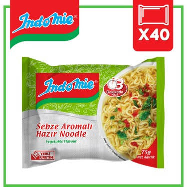 1 koli Indomie İndomie 40'lı Sebze Aromalı Hazır Noodle