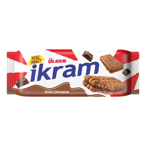 1 paket Ülker İkram Kremalı Bisküvi Çikolatalı 84 GX24