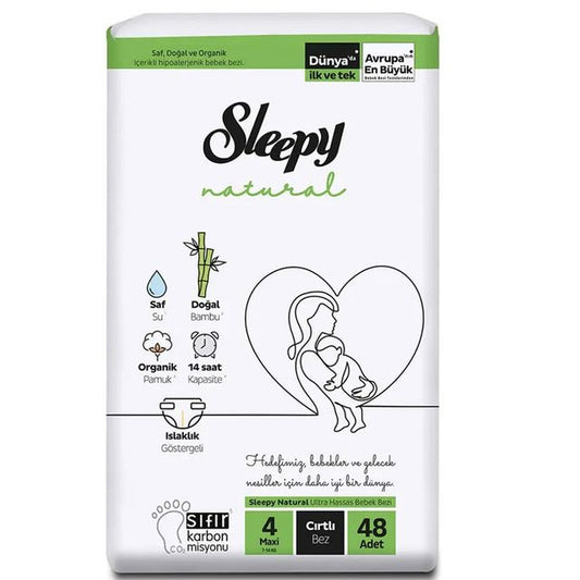 1 koli X4 adetli Sleepy Natural No:4 48 Adet Bebek Bezi