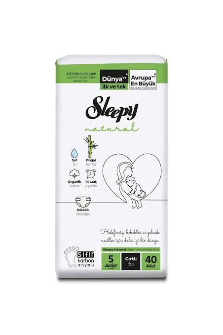 1 koli X 4 adet Sleepy Natural No:5 Junior 40 Adet Bebek Bezi 2 li