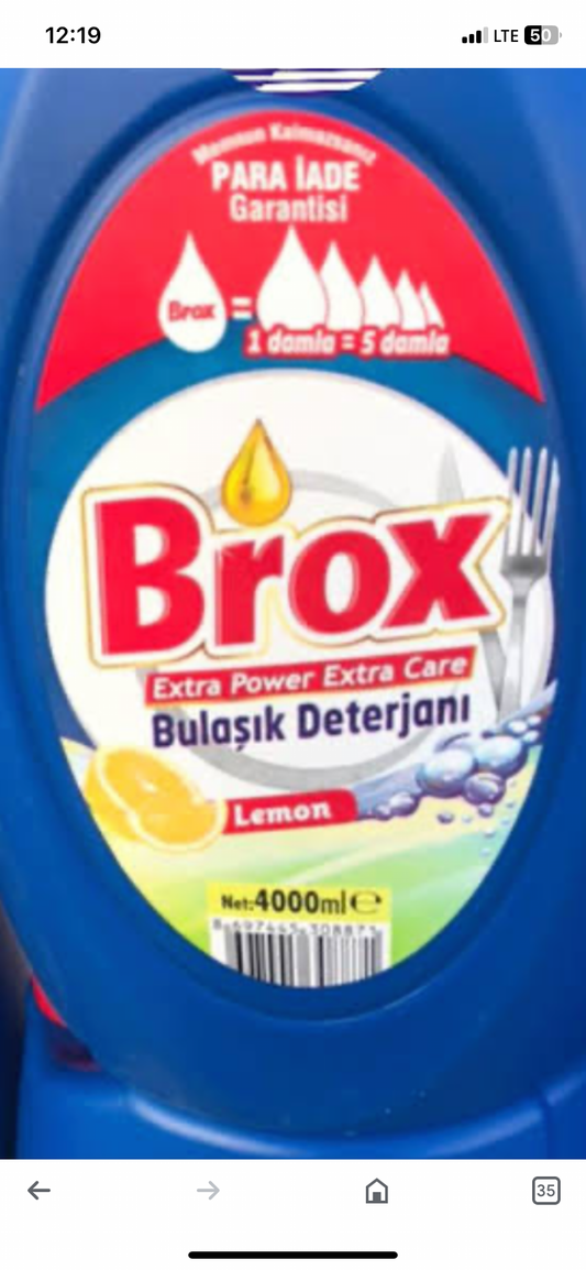 1 koli x4 adet Brox sıvı Deterjan 3.500 gr