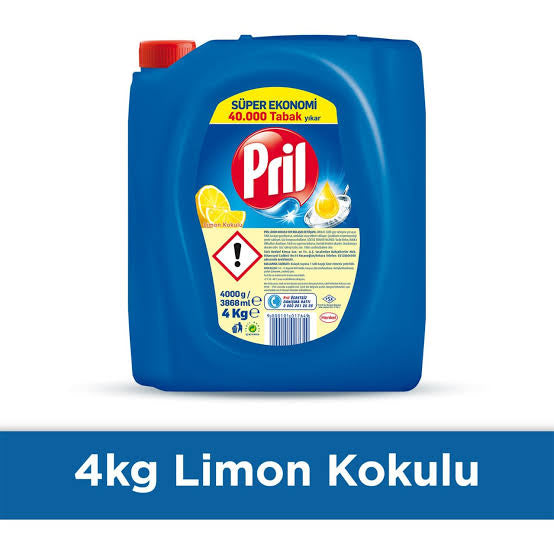 1 koli  X 4 adet Pril Sıvı Bulaşık Deterjanı Limon 4 Kg