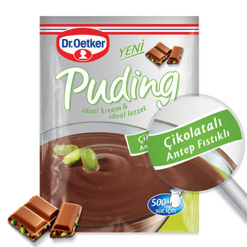 1 paket x12 adet Dr. Oetker Çikolatalı&Antep Fıstıklı Puding 100 gr