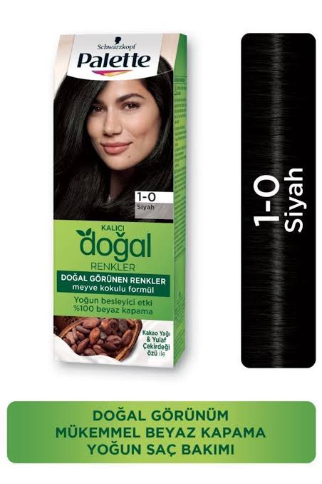 1 koli x10 1-0 Palette Doğal Renkler Siyah Saç Boyası