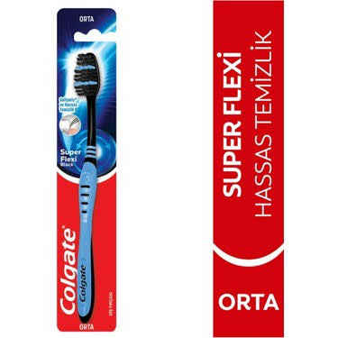 1 paket x12 adet ColgateSuper Flexi Diş Fırçası Siyah Tekli