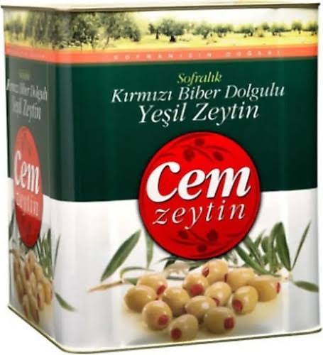 1 adet Cem Zeytin Kırmızı Biber Dolgulu Zeytin 10 KG 180 -210 kalibre