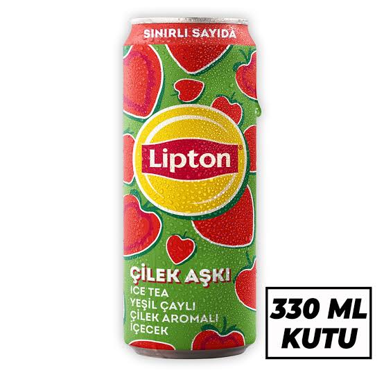 1 koli x24 lü Lipton Ice Tea Çilek Aşkı Yeşil Çaylı Çilek Aromalı Soğuk Çay 330 Ml