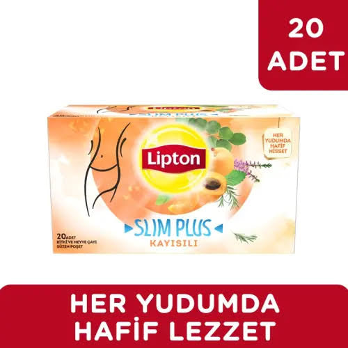 1 adet Lipton Slim Plus Kayısılı Bardak Poşet Çay 20'li Bitk