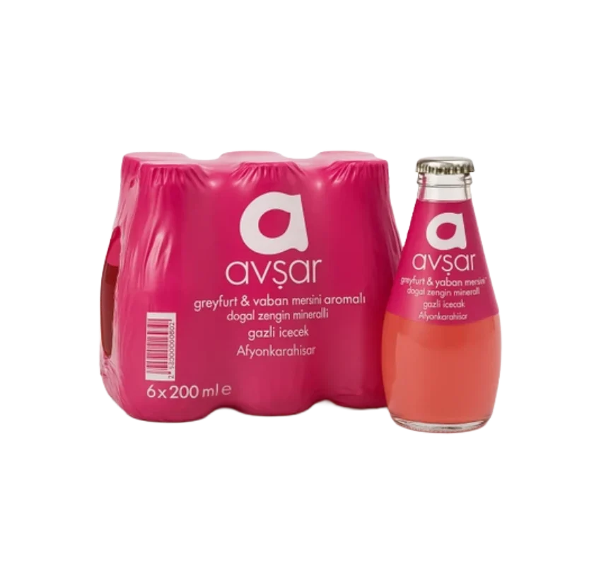 1 koli x24 Avşar Meyveli Soda Greyfurt & Yaban Mersinli 200ML
